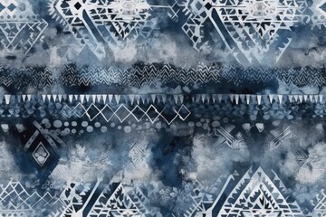 Sticker - modern abstract painting in shades of blue and white. Generative AI