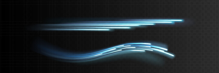 Wall Mural - High speed. Abstract technology background concept. Motion speed and blur. Glowing white speed lines. Dynamic lines or rays. Light trail wave, fire path trace line.