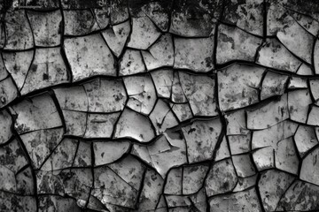 Poster - monochromatic image depicting a fractured surface. Generative AI