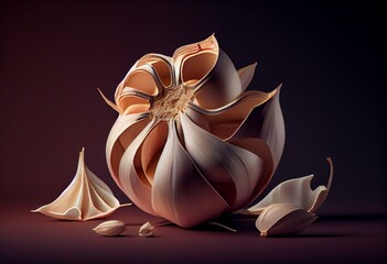 Illustration of a garlic. generative ai