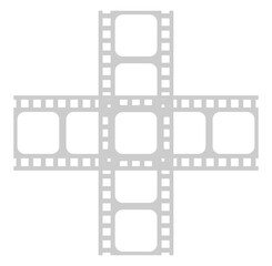 Silhouette of the Filmstrip for Art Illustration, Movie Poster, Apps, Website, Pictogram or Graphic Design Element. Format in PNG