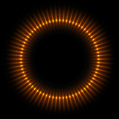 Wall Mural - solar eclipse with gold fiery flashes on edge vector illustration. abstract golden circle frame of s