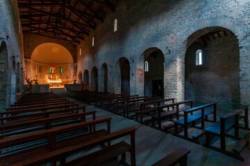 Wall Mural - The interior of an old church in the Apennines mountains in central Italy