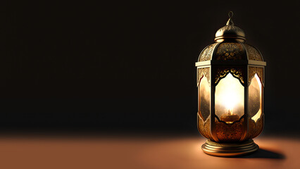 Wall Mural - Arabic Lantern On Dark Background.