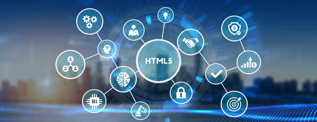 Wall Mural - the concept of business, technology, the internet and the network. html5. 3d illustration
