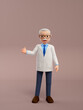 © F - 3D rendered cartoon old doctor