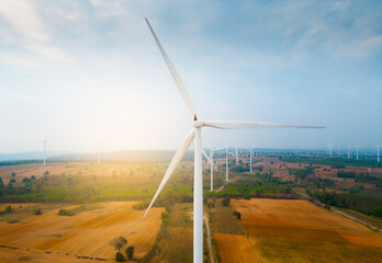 Wall Mural - Wind turbines generate electricity, clean energy