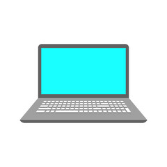Wall Mural - flat blue screen laptop vector illustration