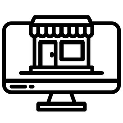 Online shop outline icon