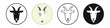 © ti555design - Goat icon set. Goat head silhouette and contour, livestock sign