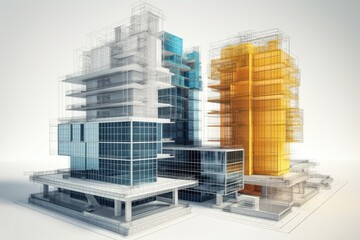 Wall Mural - modern skyscraper with a glass facade and numerous windows. Generative AI