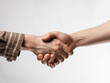 © Bold24 - Close up shaking hands of two male people on isolated white background. Generative ai.