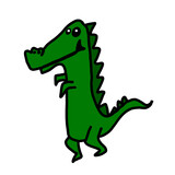 Fototapeta Dinusie - cartoon crocodile with a smile