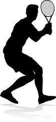 Tennis Player Man Sports Person Silhouette