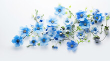 Blue Flower, White Background, Masterpiece, High Quality