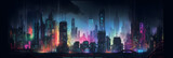 Fototapeta  - Futuristic cityscape at night, inspired by the style of Blade Runner - Generative AI