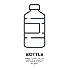 Canvas Print - water bottle editable stroke outline icon isolated on white background flat vector illustration. pix