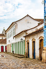 Wall Mural - Quiet street in the historic city of Paraty in the state of Rio de Janeiro with its colonial-style houses and cobblestone street