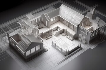 Wall Mural - modern house design with large windows for natural light. generative ai