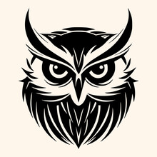 Owl Vector For Logo Or Icon,clip Art, Drawing Elegant Minimalist Style,abstract Style Illustration	