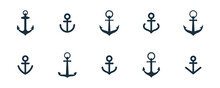 Set Of Anchor Icons On White Background