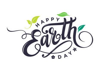 Wall Mural - Happy earth day poster, World earth day banner, 
Earth day typeface, style font, vector illustration template for poster, banner, greeting card, print, web & social media post. Earth day concept. 