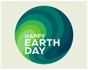 Wall Mural - Happy earth day poster, Earth day background banner, Earth day logo typeface, style font, 
vector illustration template for poster, banner, greeting card, print, web & social media post. 