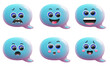speech bubble 3d Smiley face WITH DIFFERENT EMOTIONS cartoon
