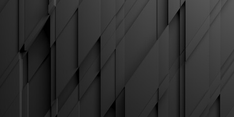 Wall Mural - Black polygonal geometric background. Luxury dark banner