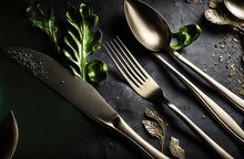 Modern Cutlery Set Banner Perfect Equipment For Fine Dining Generative Ai