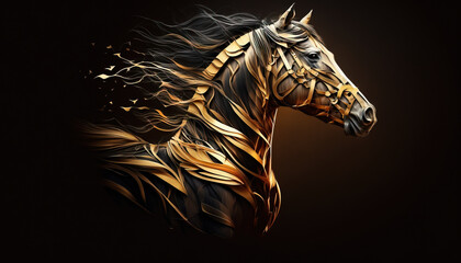 horse animal abstract wallpaper. contrast background stallion in vivid colors generative ai