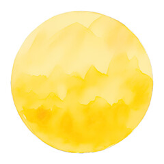 Wall Mural - watercolor yellow orange sun with hand drawn illustration style. generative ai