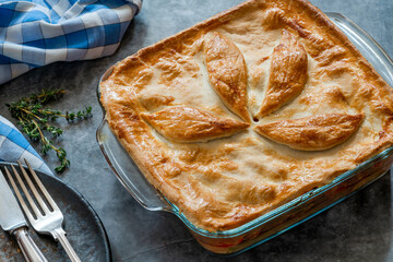 Canvas Print - Basque chicken and chorizo pie