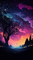Wall Mural - abstract outer space endless nebula galaxy background. large view of a colorful dark nebula in space
