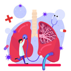 Wall Mural - Pulmonology concept physical and respiratory system, 