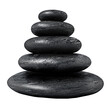 © Destina - Heap of black massage stones on transparent background. 3D illustration