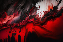 Contemporary Abstract Paint Swirls Background In Beautiful Red Black White Ink Paint Cloud Alcohol Drip Liquid Flow Wave Abstract Splatter Color Marble Background Wallpaper Generative Ai