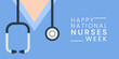 National Nurses Week is observed in United states form 6th to 12th May of each year. National Nurses week banner poster background template vector illustration.