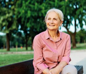 woman outdoor senior happy retirement elderly portrait female active park smiling old fun nature hap
