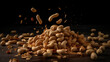Organic peanuts salted snack chapped fly in air healthy food. Generative Ai