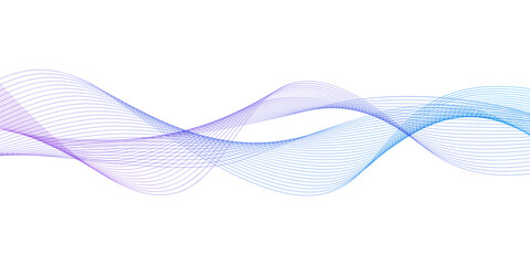 Wall Mural - modern abstract glowing wave lines on white background. dynamic flowing wave design element. futuris