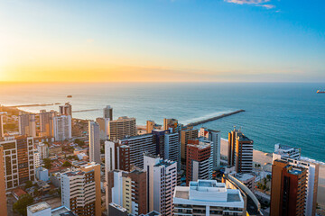 Por do sol em Fortaleza no Ceará 