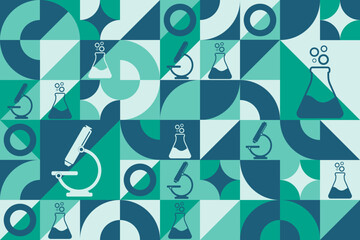Medical Laboratory Professionals Week. Seamless geometric pattern. Template for background, banner, card, poster. Vector EPS10 illustration.
