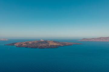 Flooded with the sea caldera of Santorini volcano, Greece