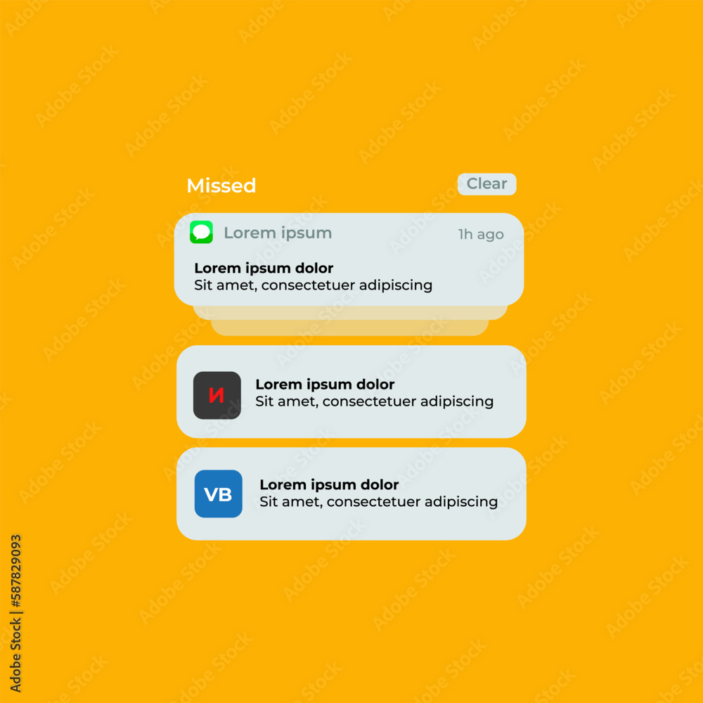 Notification Boxes Template for Iphone. Smartphone Message Interface ...