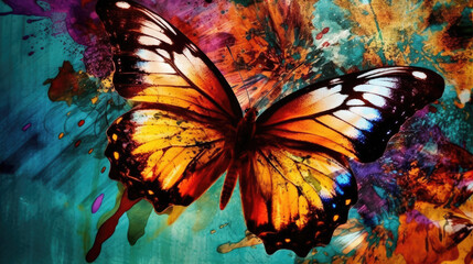 spirit animal butterfly painting - by generative ai