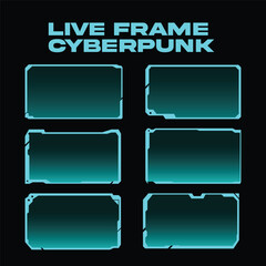 frame live cyberpunk graphic panel vector