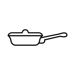 frying pan, icon, line, vector, illustration, desing, logo, teplate, flat,style