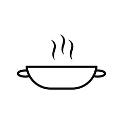 frying pan, icon, line, vector, illustration, desing, logo, teplate, flat,style