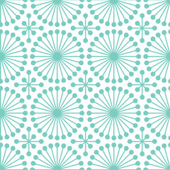 Geometric Green Circle Spokes Seamless Vector Repeat Pattern